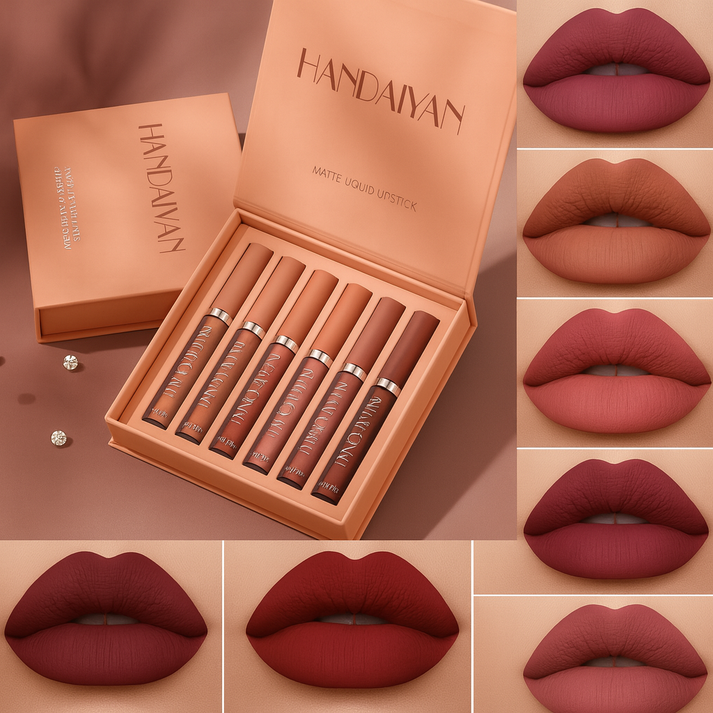 Matte Lipstick Set 6 Colors Velvet Smooth Lip Stick Waterproof Long Lasting Pigmented Non-Stick Cup Not Fade Pink Lip Makeup Mothers Valentine's Day Gift Sets for Her Women