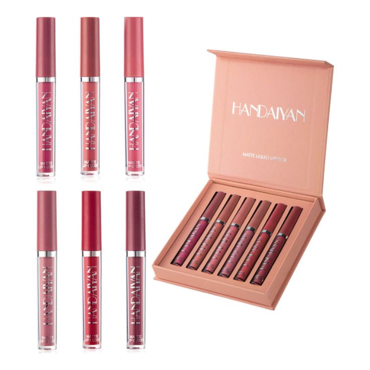 Matte Lipstick Set 6 Colors Velvet Smooth Lip Stick Waterproof Long Lasting Pigmented Non-Stick Cup Not Fade Pink Lip Makeup Mothers Valentine's Day Gift Sets for Her Women